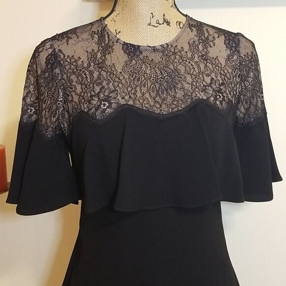 BCBGMaxAzria Women's Black Lacy Rosy Evening Dress XS - Picture 3 of 13